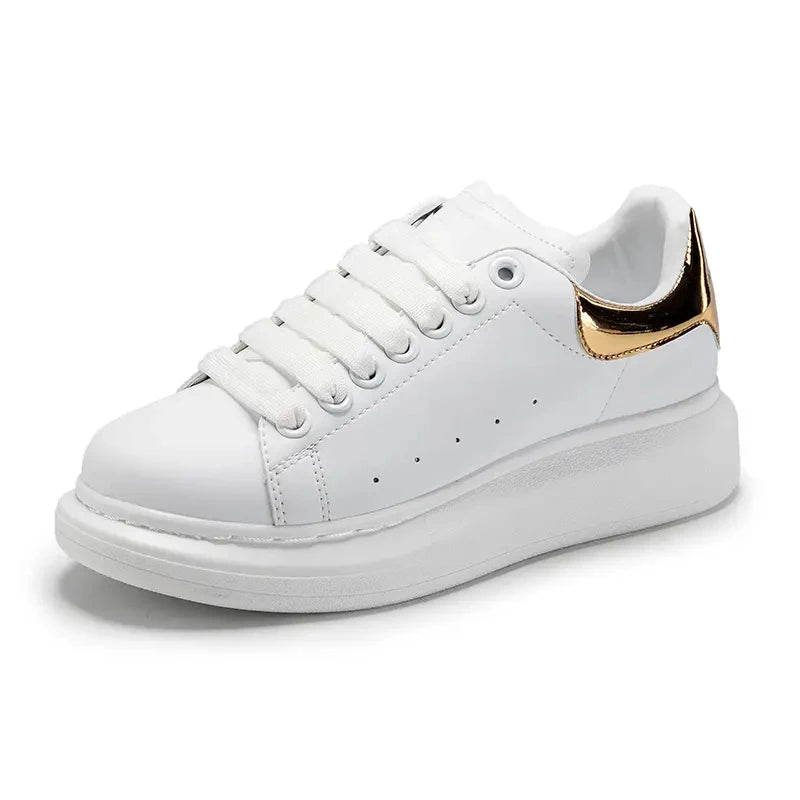 2023 Luxury White Shoes Brand Logo Custom Sneakers Male Female Vulcanize Shoes Thick Bottom Increased Vulcanized Shoes