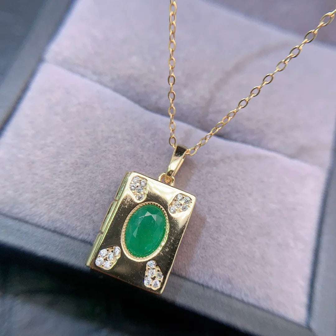 Hot Sale 925 Sterling Silver 18k Gold Plated Natural Opal Fashion Cartoon Jewelry Pendant Charm Women Necklace for Gift Giving