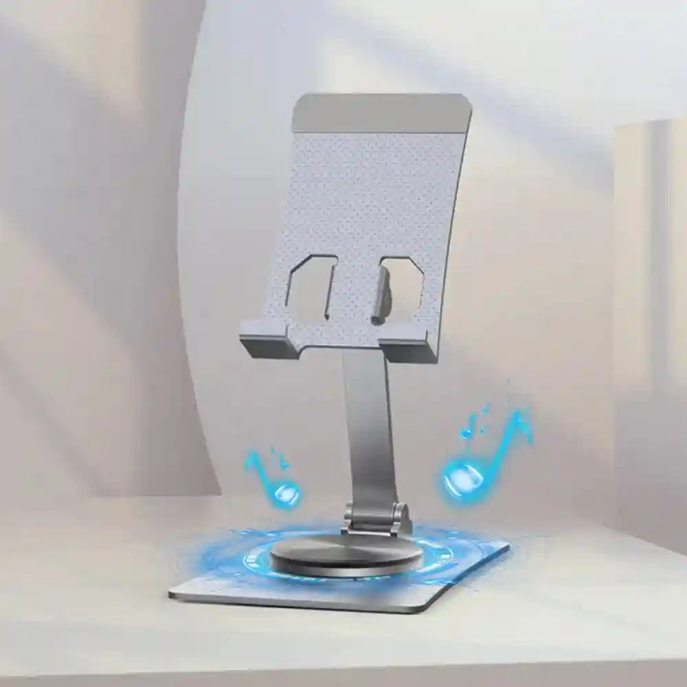 Foldable Aluminum Phone Stand: Adjustable Rotating Desktop Mount Tidesmit