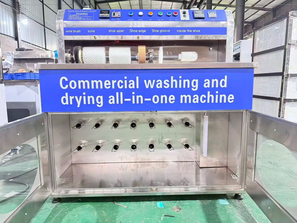 Commercial Shoe Washing and Drying Machine Semi Automatic Shoe Cleaner with Multiple Brushes Large Capacity for Shoe Stores