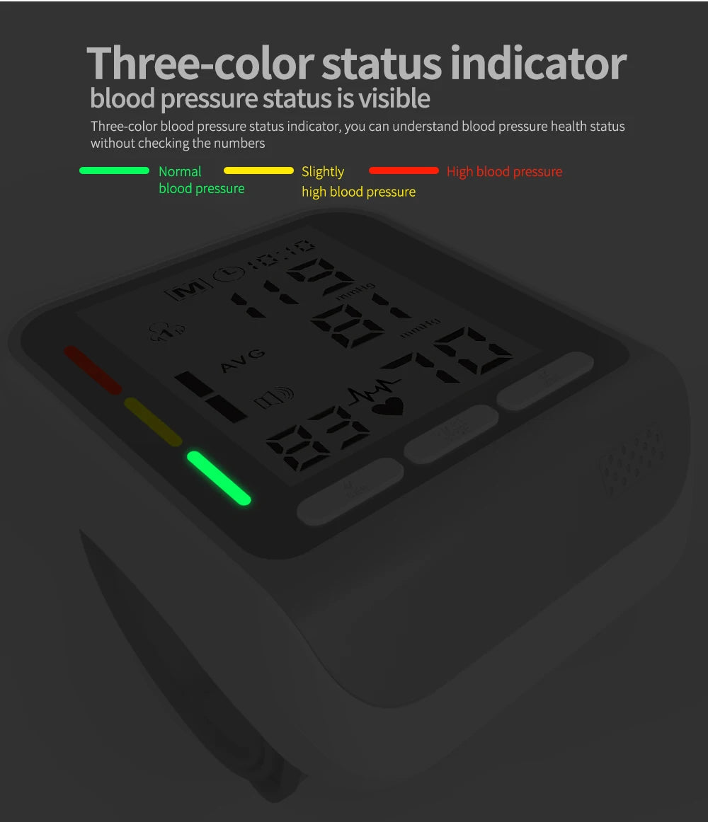 Kiuzou Wrist Blood Pressure Monitor Tonometer Tensiometer Automatic Digital Pulsometer Sphygmomanometer Health Monitor