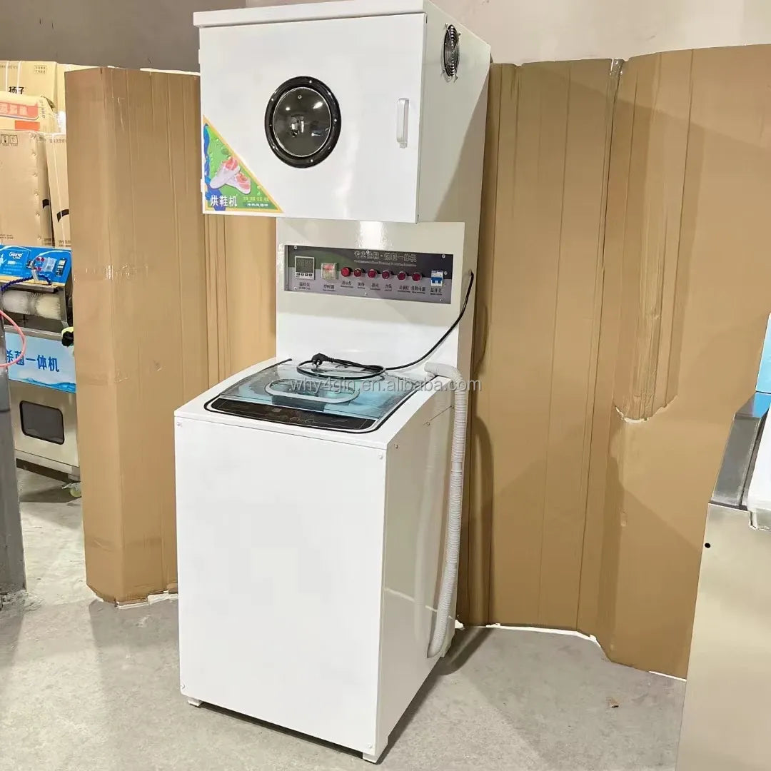 Shoe Washing and Drying Machine Combining Top Dryer Bottom Washer for Washing Plant Laundromat