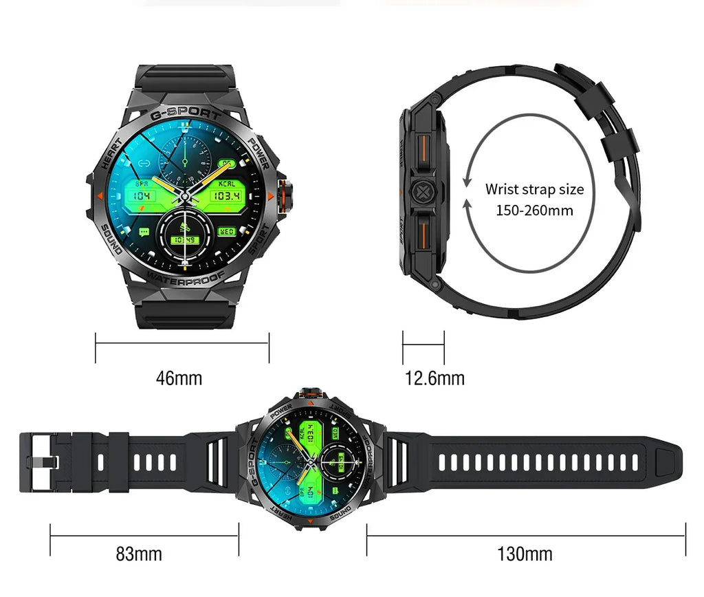 Smartwatch 1.43-Inch AMOLED Fitness Tracker - Black/Orange My Store