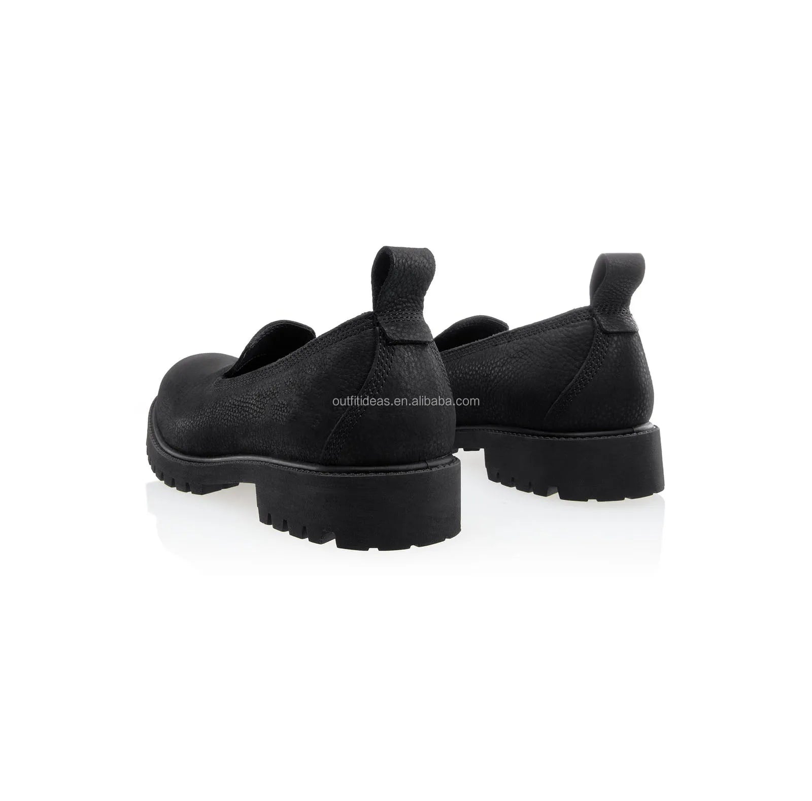 Unisex Men Women 100% Leather Loafers Round Toe Wedding Beach Embossed Cobranding Men Slip on Loafer Black Premium Slip-On Shoe