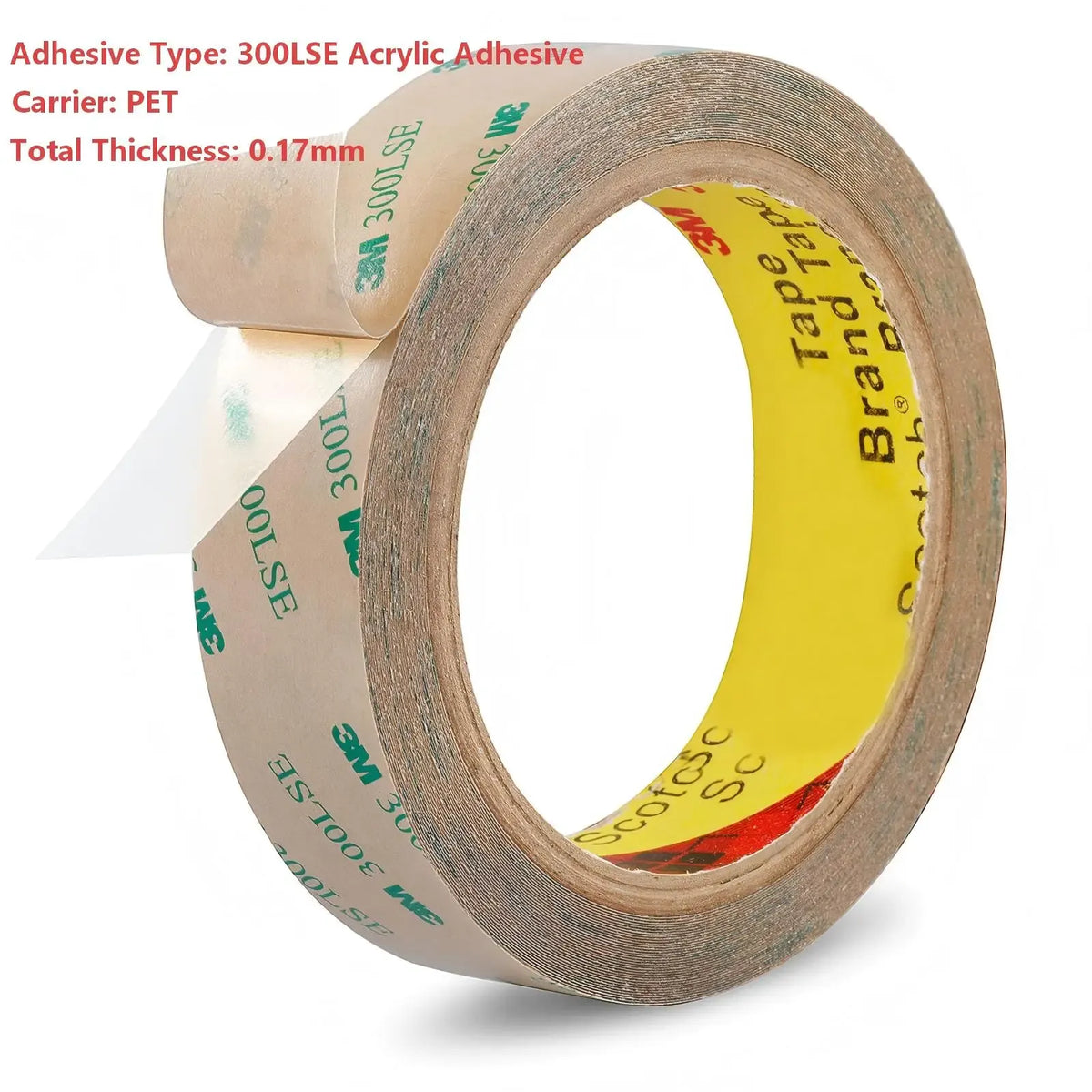 Die Cut 3M 300LSE 9495LE Clear PET Double Sided Adhesive Tape Acrylic Polyester Carrier 0.17mm Thickness
