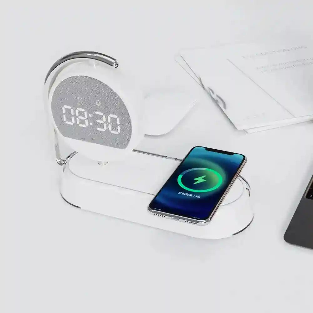 3-in-1 Wireless Charger Alarm Clock with Night Light - Qi Certified Tidesmit