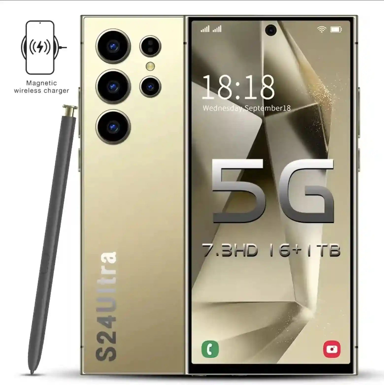 Samsung Galaxy S25 Ultra 1TB 5G Smartphone - High Performance Unlocked Phone Gold 16g 1TB Tidesmit
