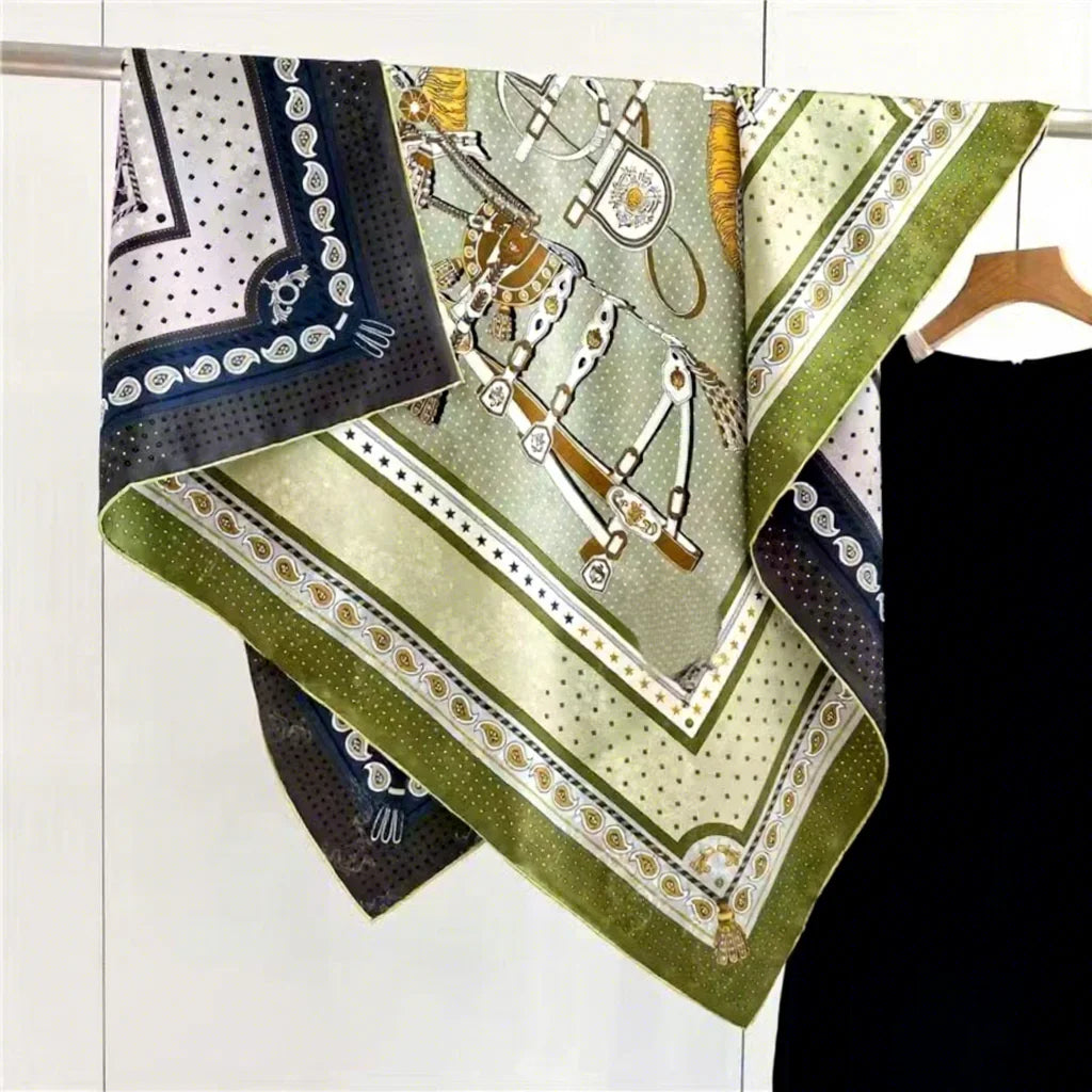 108cm Silk Twill Square Scarves 19MM Heavyweight Silk Printed Scarf 100% Mulberry Silk Two-tone Large Square Scarf