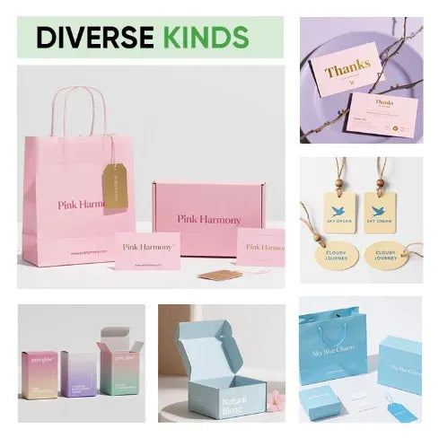 Assorted paper gift seal sticker designs in varied colors and thank-you themes