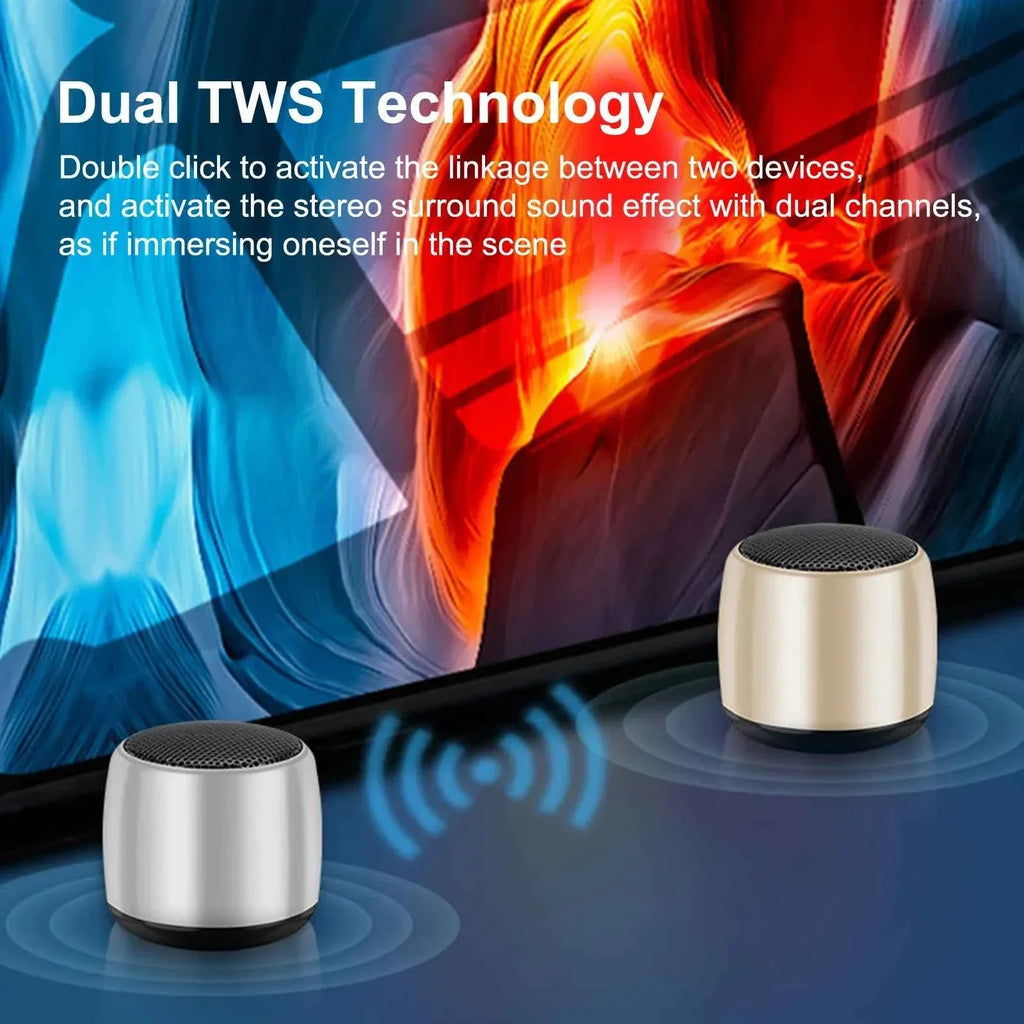 Portable Bluetooth Speaker | Compact Metal Wireless Bass | Mini Red My Store