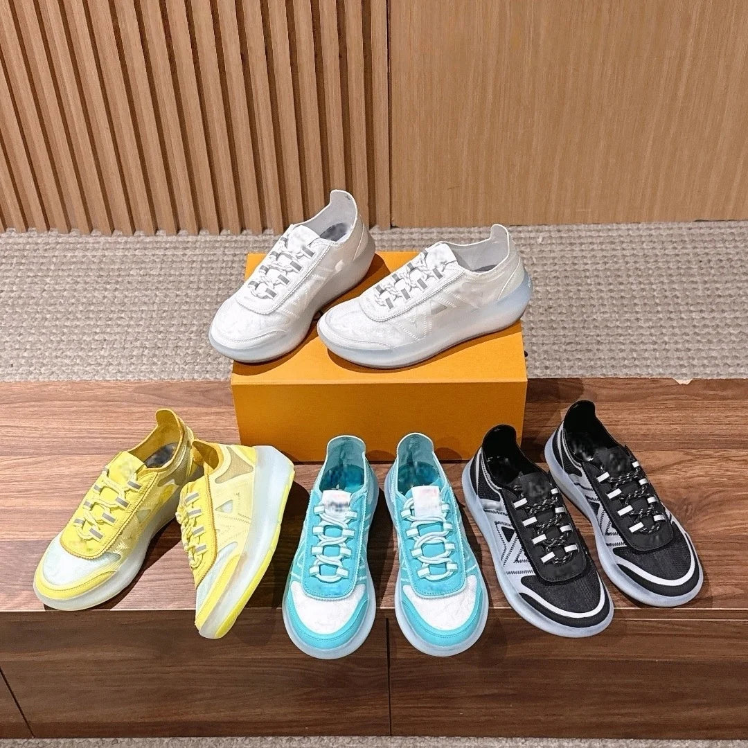 Wholesale High Quality Luxury Women & Men's Shoes Customized Brand Logos Designer Sneakers PU Upper Rubber Outsole All Seasons
