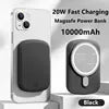 Magnetic Wireless Power Bank 10000mAh Fast Charger for iPhone Black (POBA036) Tidesmit