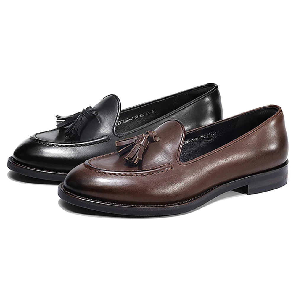 Classic Genuine Leather Women's Slip on Loafers High Quality Durable Sheepskin Cowhide Flats Shoes Daily Life
