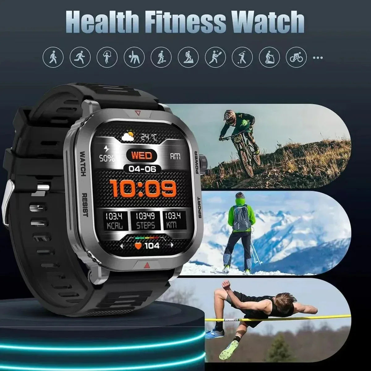 ZW66 Fitness Smartwatch - Heart Rate Monitor & GPS - Silver/Black My Store