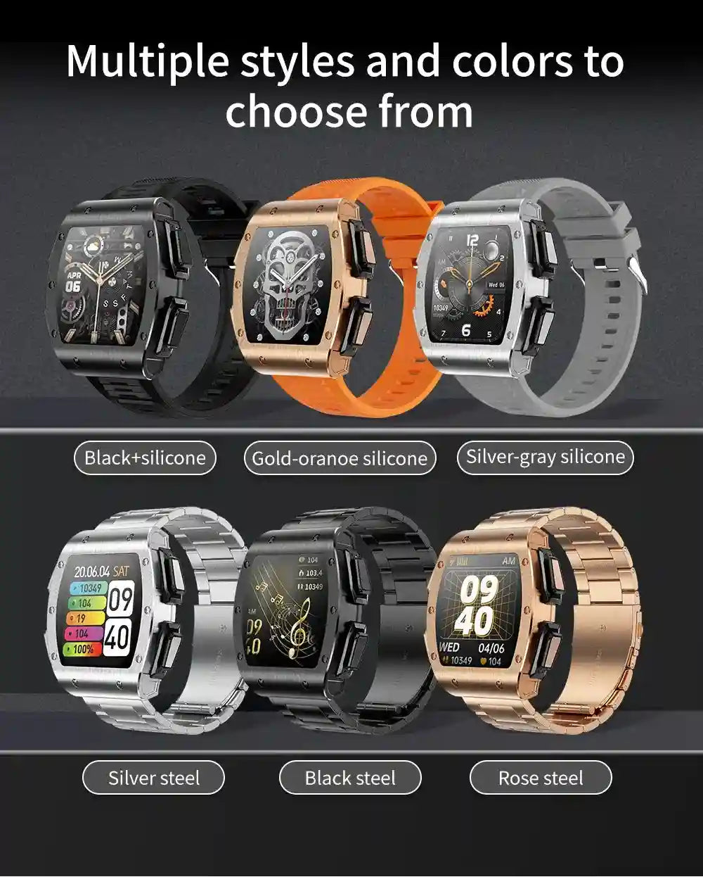 Tidesmit JM09 Smartwatch With Wireless Earbuds - IP67 Waterproof Fitness Tracker Tidesmit