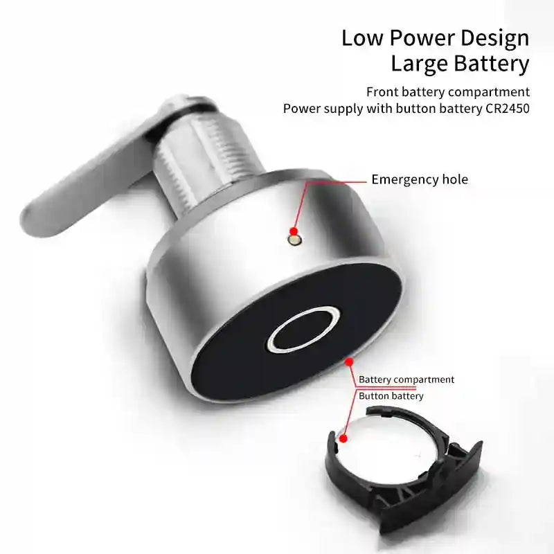Fingerprint Cabinet Lock Zinc Alloy Keyless Smart Cam Lock Tidesmit