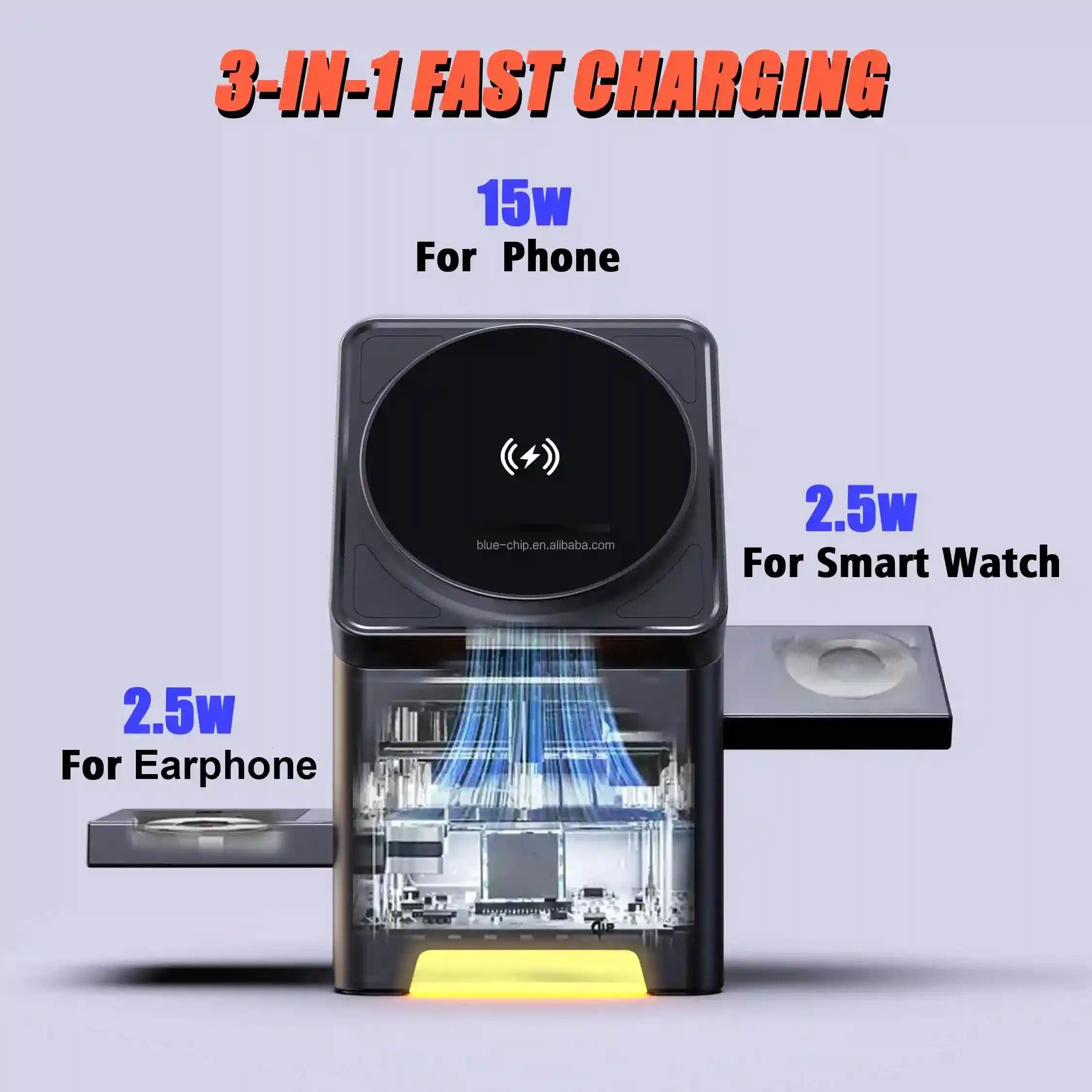 3-in-1 Wireless Charger Stand - Foldable MagSafe Compatible Station Tidesmit