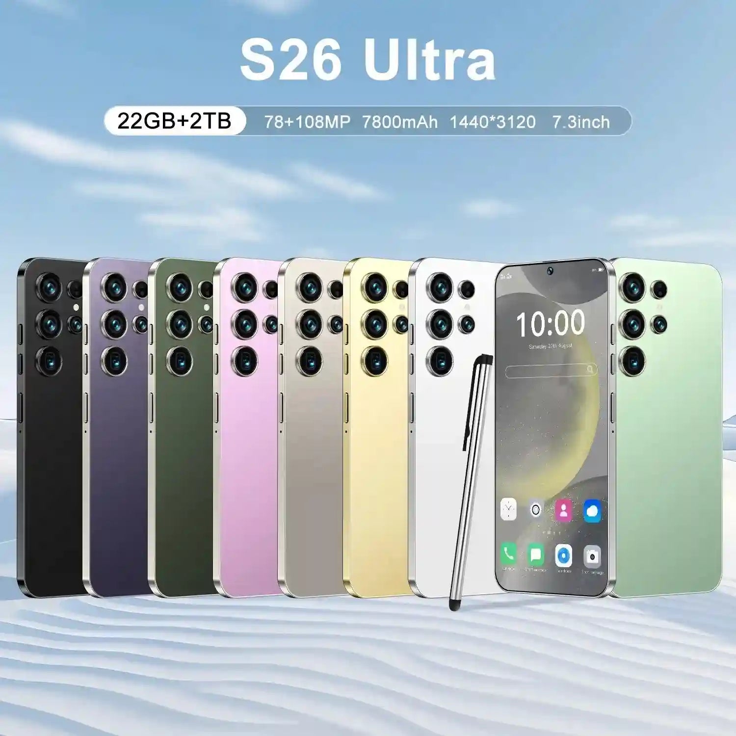 S26 Ultra 5G Smartphone, 22GB RAM, 1TB Storage - Unlocked Mobile Tidesmit