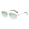 High Quality Colored Lenses Rimless Irregular Shaped Fashion Shades Luxury Glasses Man Light Weight Rimless Sunglasses