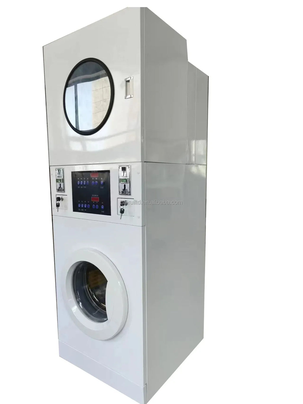 Coin System Sneakers Shoes Stack Washer and Dryer Machine Recognizes Multiple Coins