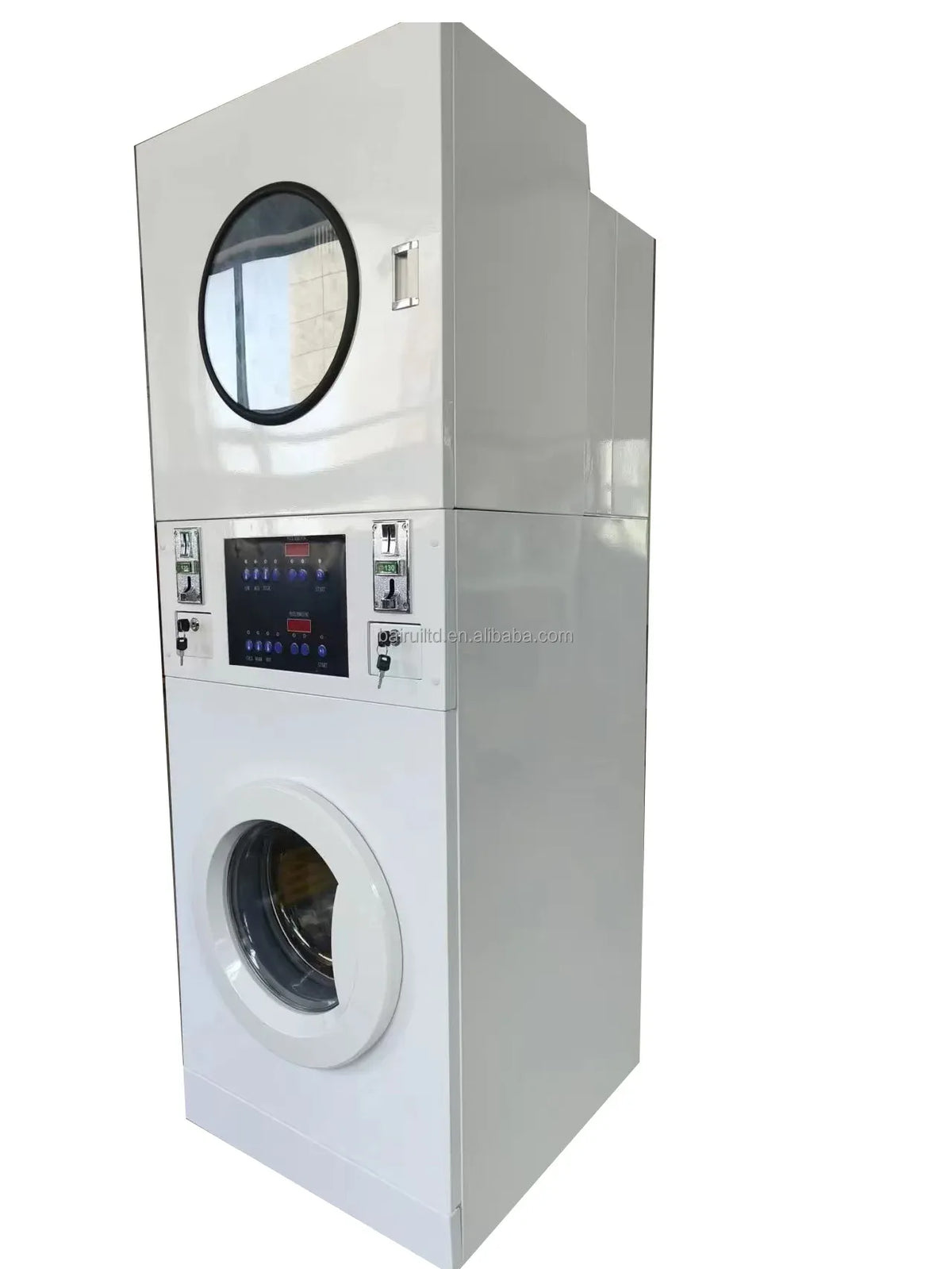 Coin System Sneakers Shoes Stack Washer and Dryer Machine Recognizes Multiple Coins