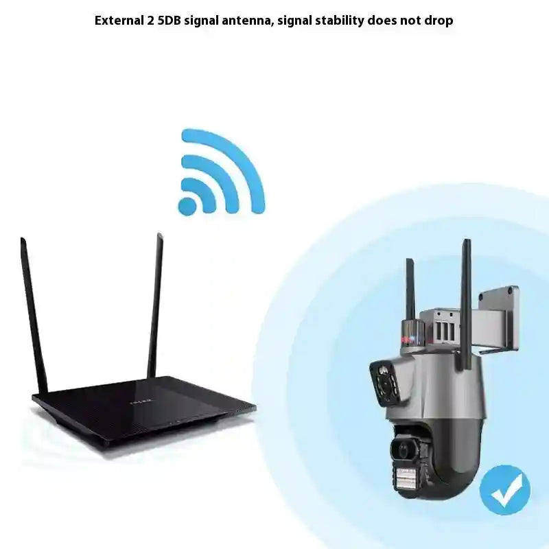 4K Dual Lens WiFi Security Camera | 6MP Smart Home Outdoor PTZ Tidesmit