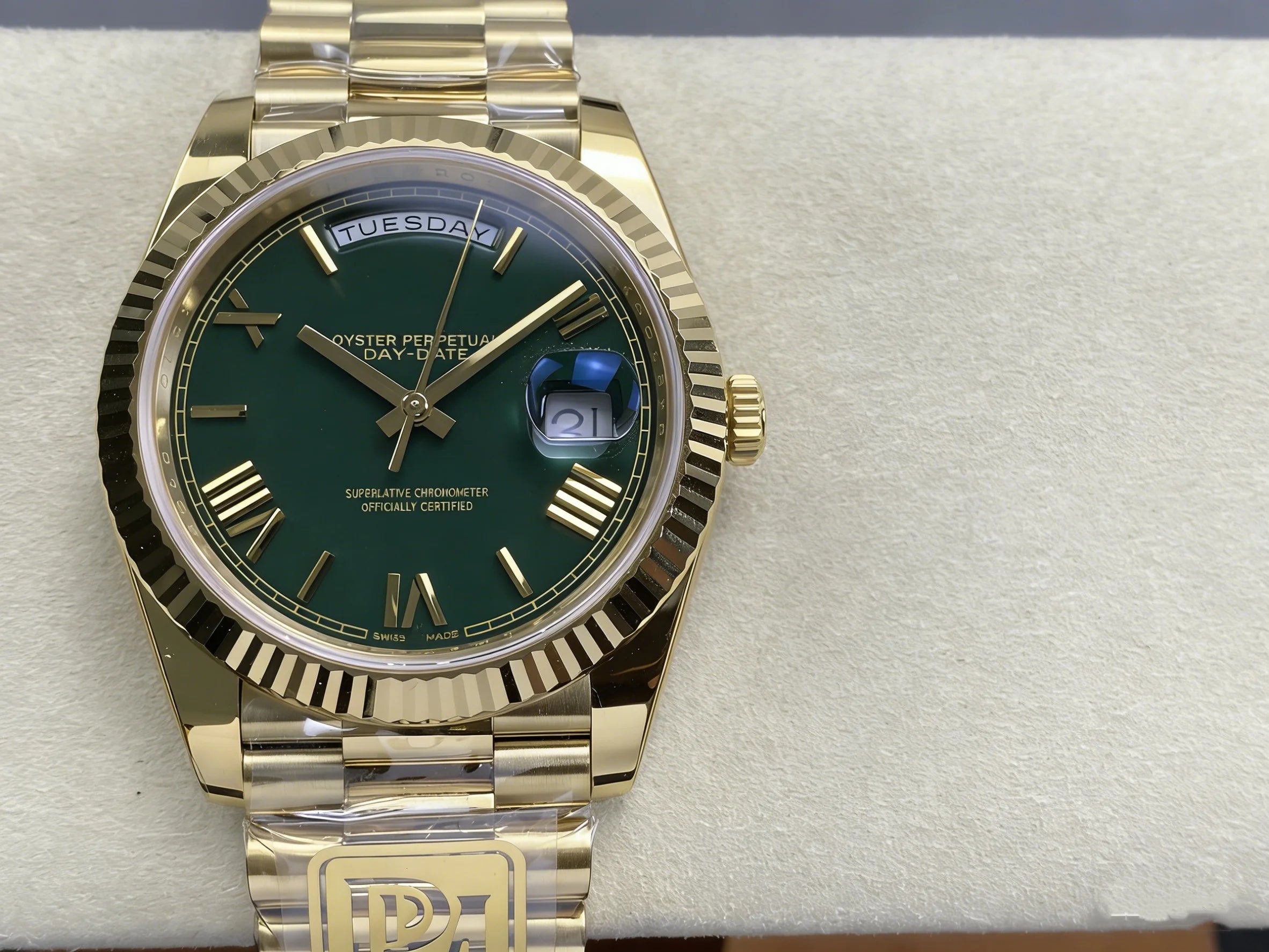 Super Quality Waterproof Mechanical Watch 41mm PPM Factory 904L Steel 3255 Movement 228238 Weighted 208g Green Watch President