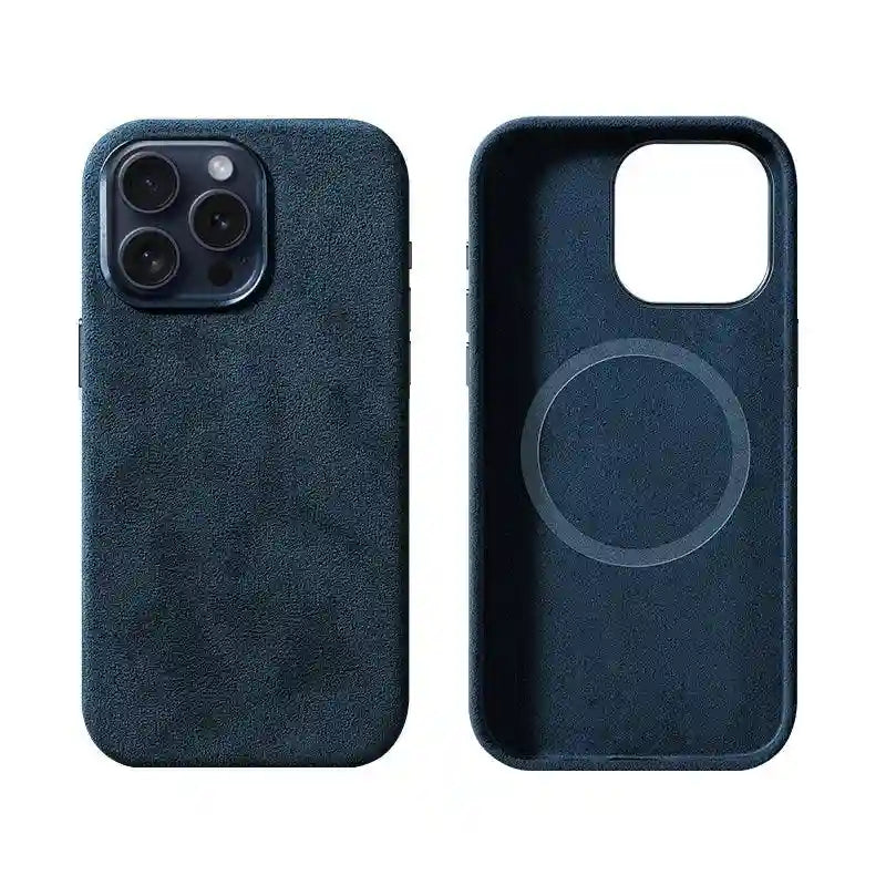 iPhone 15 Pro Max Alcantara Case - Dark Grey Shock-Absorbing Cover Tidesmit