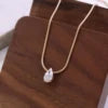 Fine Jewelry 18k 14k 10k  Gold Chain Pendant Necklaces 1 2 3 Carat Pear Cut  Lab Diamond Necklace VVS D CVD Diamond Necklace Set
