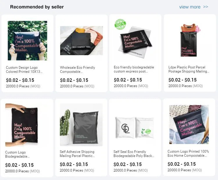 100% Biodegradable Corn Starch Mailers Post Envelopes Compostable Plastic Pink Shipping Mail Bag Packaging Poly Mailers