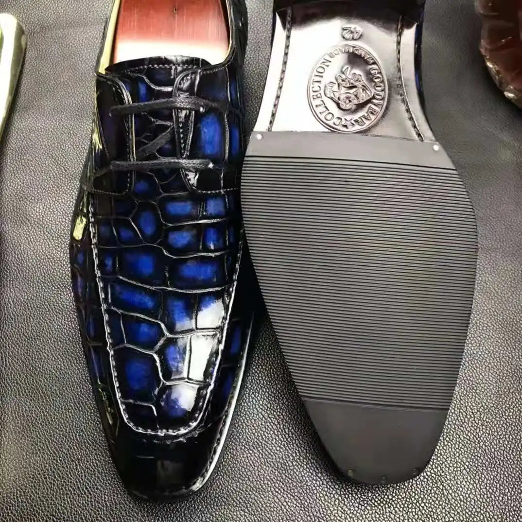 Stylish Genuine Crocodile Leather Shoes Men Formal Alligator Leather Customize Italian Shoes Goodyear Luxury Dress Men's Shoes