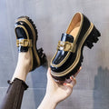 YiXin Womens Loafers 2025 New Fashion PU Leather High Pumps Women Shoes Casual High Quality Ladies Loafers