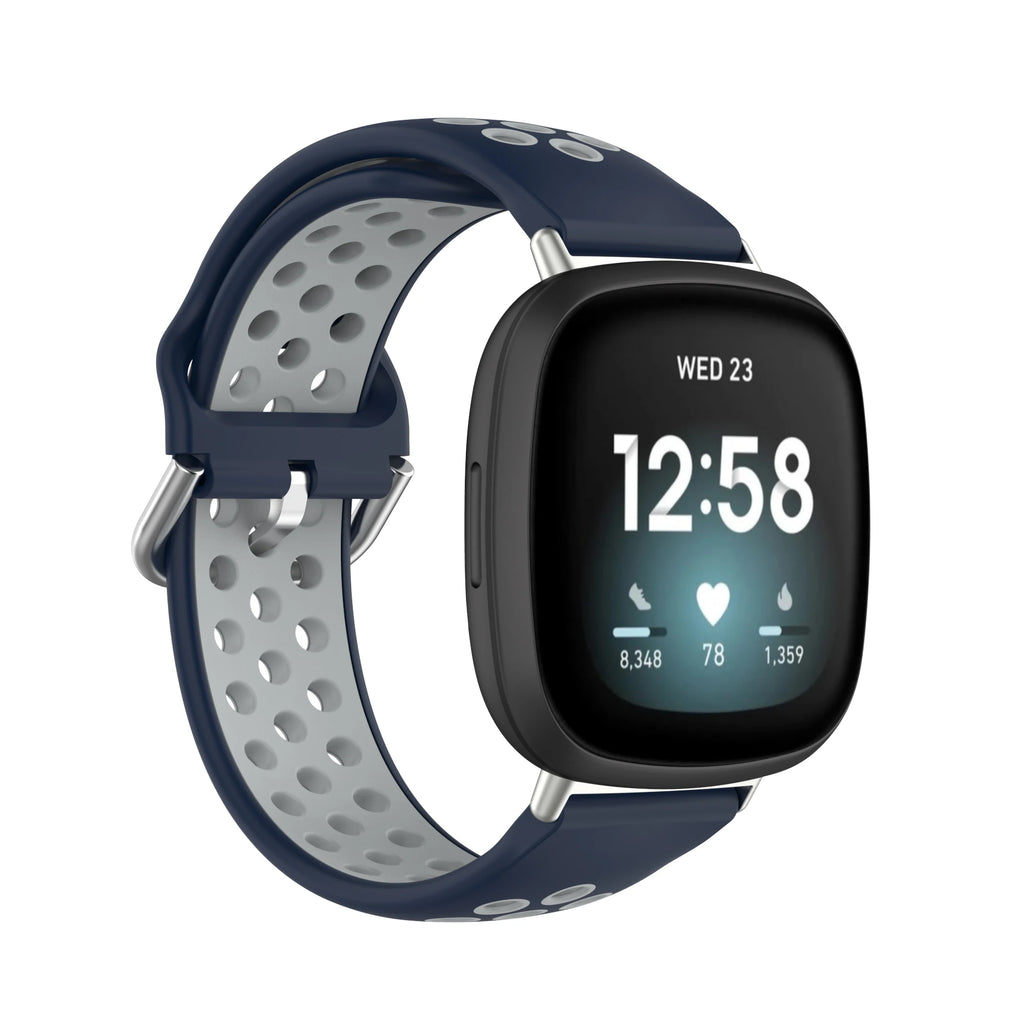 Colorful soft silicone sport wrist strap for Fitbit Versa 3 and Sense smartwatches by Tidesmit