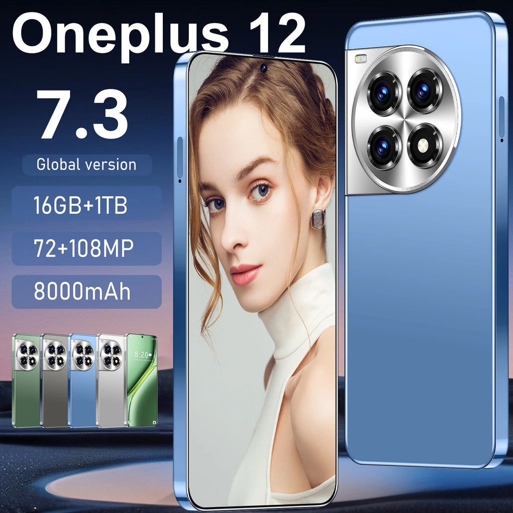 OnePlus 12 5G smartphone 7.3-inch display 16GB RAM 1TB storage dual SIM unlocked global version product view