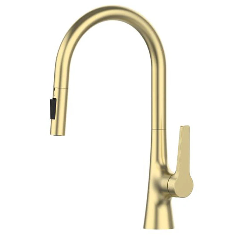 Bagnolux Titanium Black Brushed Deck Mounted Kitchen Faucet Two Function Single Handle Pull Out Mixer Hot and Cold Water Taps