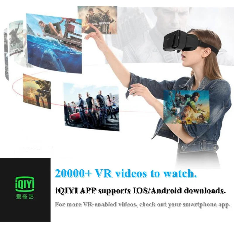 VR Headset for 4.7-7 Inch Smartphones - 3D Immersive Smart Glasses Tidesmit