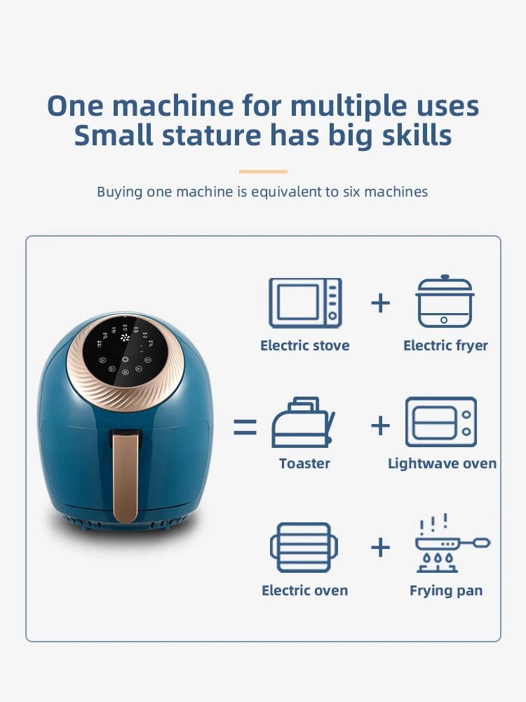New Type Multi-Function 3.5L Air Fryer Household  Smoke-Free No-oil Electric Fryer Intelligent Set Timing Fryer