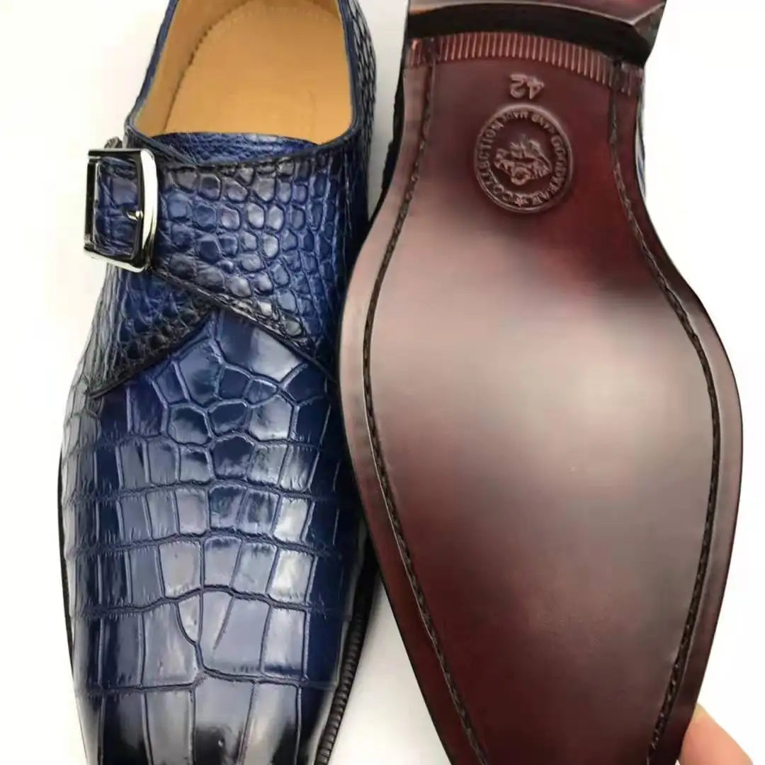 Wholesale Classic Sale Shoes for Men Genuine crocodile Fashion Men's Shoes alligator Oxford Stylish Wedding Party Shoes Men