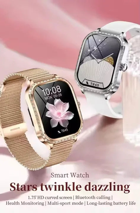 MK88 Waterproof Smartwatch - 1.75 Inch Fitness Tracker Pink/White My Store