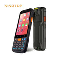 Black rugged PDA handheld showing front touchscreen and rear body, side profile view