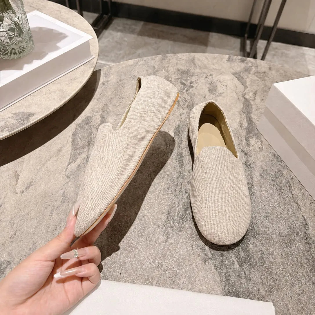 TOMONYE TY-L26 Minimalist Soft Leather Loafers, Comfortable Unstructured Flats for Women, Sexy Round Toe Glove Shoes