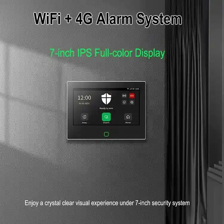 Smart Home Security Alarm System 4G WiFi - 7 Inch Touch Screen Tidesmit