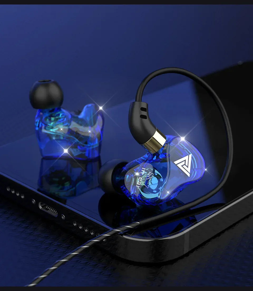 QKZ AK6 SK7 Copper Driver HiFi Wired Earphone with MIC Sport Running Headphones Bass Stereo Headset Music Earbuds fone de ouvido Tidesmit