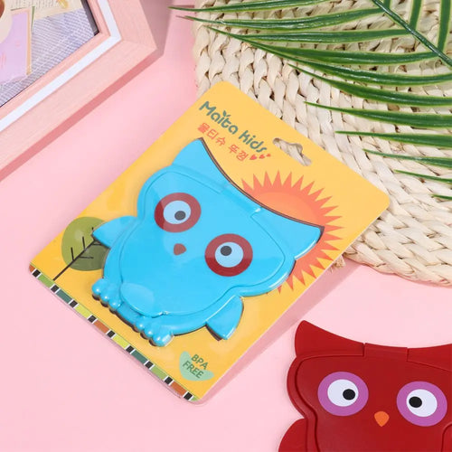 Maita Kids BPA-free blue owl baby wipe container lid for keeping wet wipes moist and fresh.