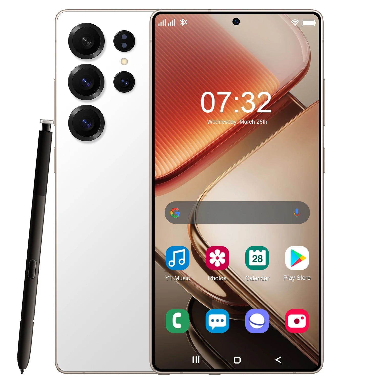 Tidesmit 5G Smartphone with 7.3 Inch OLED Display, 16GB RAM, 1TB Storage White 16g Tidesmit