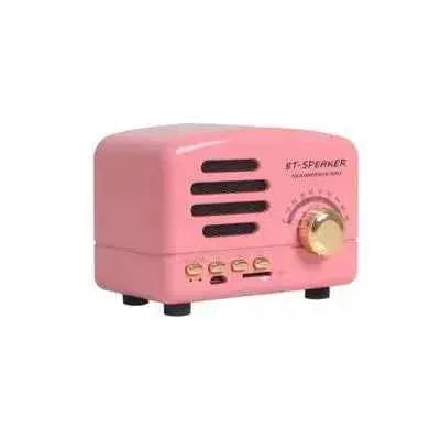 Portable Bluetooth Speaker - Retro Walnut Wood Design - 360 Audio Pink 10*9*8cm My Store