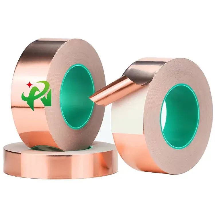 Multiple rolls of copper foil self-adhesive conductive tape with green center liner