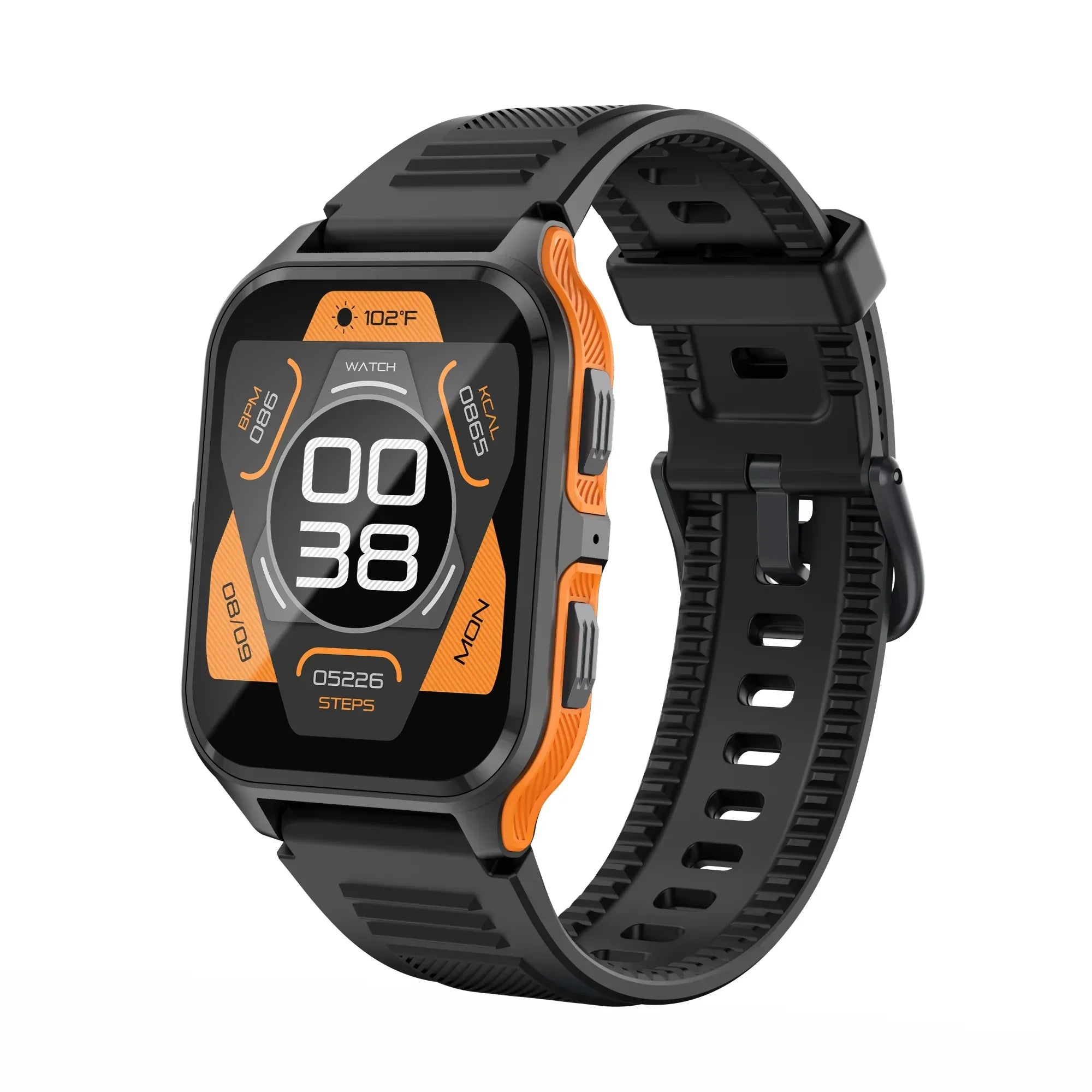 P73 Smartwatch Fitness Tracker - Waterproof GPS Heart Rate Monitor Black Orange My Store
