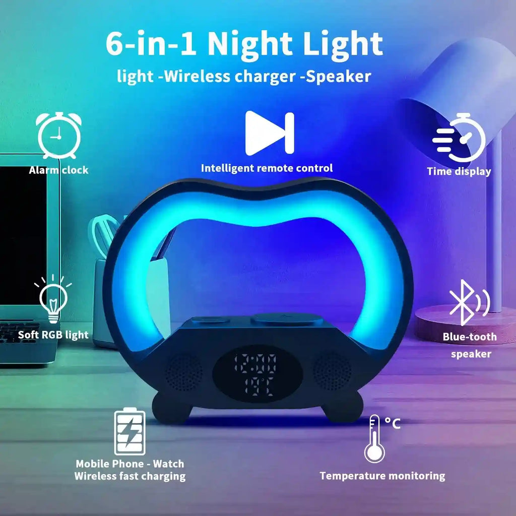 3-in-1 Wireless Charger Alarm Clock | Qi Certified Fast Charging Station Tidesmit