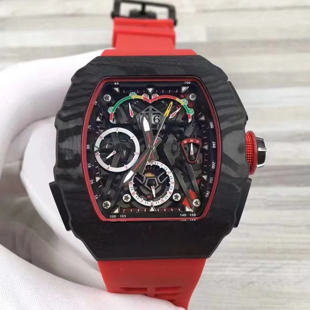 Hot Selling Black Color Waterproof Watch with Fully Automatic Mechanical Movement, Luxurious Men's Mechanical Watch